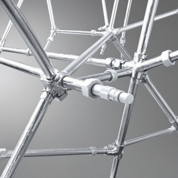 Versatile aluminum tubing connectors in framework construction (AI-generated)